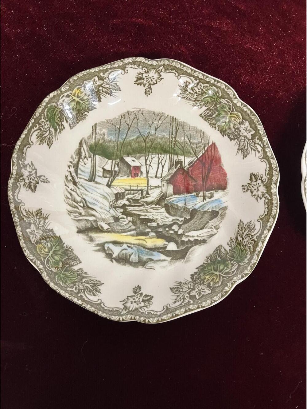Johnson Brothers Friendly Village "THE ICEHOUSE" Saucer -lot Of Two